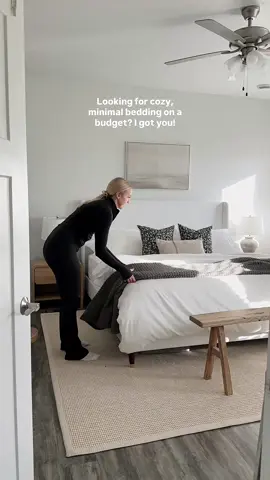 Cozy, minimal, AND affordable bedding look 🙌🏼 it’s all linked on my LTK in my bio! #bedding #neutralbedroom #bedroomdesign #bedroom #bedroomdecor  