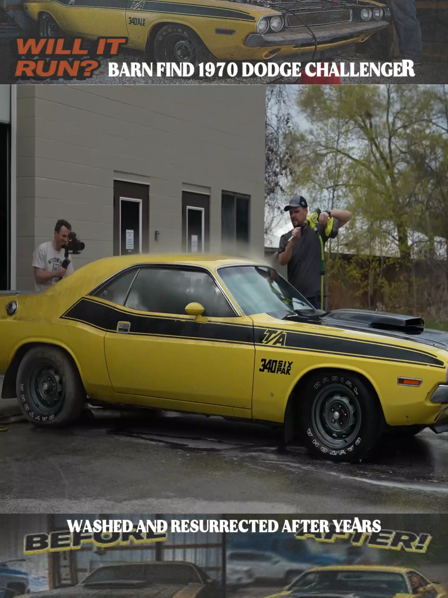 Barn Find 1970 Dodge Challenger – Washed and brought back to life after years in hiding. #dodgechallenger #BarnFind #MuscleCar #ClassicCar #CarRestoration #AmericanMuscle #Mopar #Challenge #Restored #VintageCar #voiture #reparationvoiture #restauration