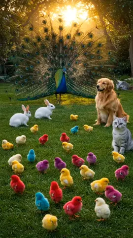 Cute Chicks With different Animals Like Peacock 🦚, Dogs, Cat #cutechicks #cuteness #dogs #animals #foryou 