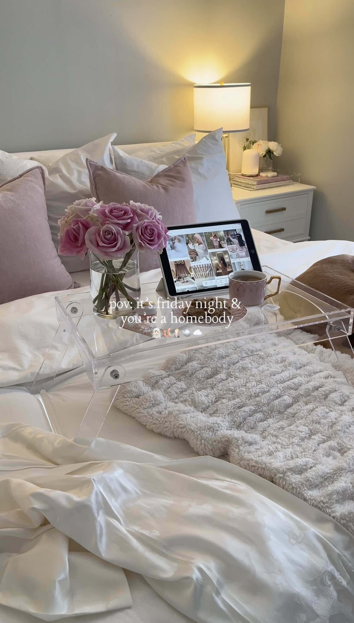 POV: It’s Friday night & you’re a homebody 🧖🏻‍♀️🩰🕯️🫖☁️ #getunreadywithme #nightroutine #nightskincareroutine #gurwm #unwindwithme              [ asmr night routine vlog, get unready with me reel, Gurwm reels, Friday night plans, girly night in, asmr night pm skincare routine, self care night in, feminine self care routine, just girly things, homebody lifestyle, romanticize your life ]