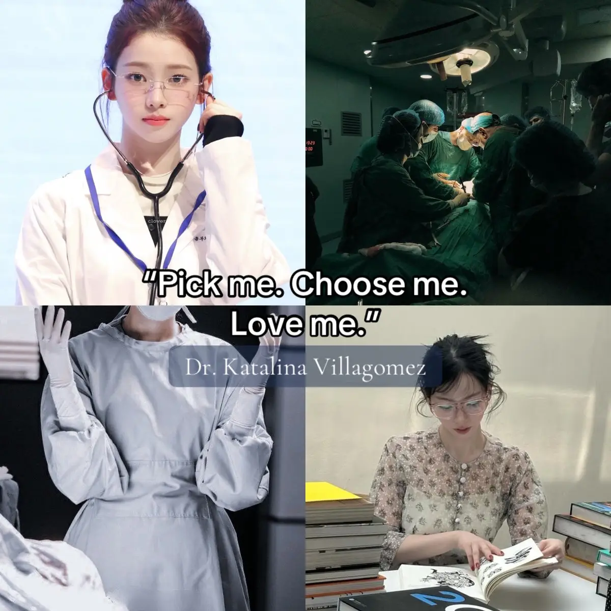 Dr. Katalina Villagomez had been in the hospital for six months for her internship—long enough to know the smell of antiseptic better than her own perfume, and long enough to realize that falling for Dr. Winston Esteban was the biggest mistake of her life. Dr. Winston Esteban wasn’t just a neurosurgeon. She was that neurosurgeon that the one interns whispered about, the one attendings respected, the one whose name carried weight in every OR. Brilliant, charismatic, devastatingly handsome and gorgeous at the same time.  They all called her Dr. McDreamy. And like McDreamy, She was also very, very taken—or rather a spouse.  Katalina  knew the rules, don’t fall for attendings, especially the ones who could ruin you with a glance. But the heart doesn’t care about rules. It started with late-night case reviews and quick consults that lasted longer than they should. A smile here, a lingering glance there. Then came the on-call nights where exhaustion blurred into something else—something dangerous.  And now, Katalina stood in Winston’s apartment, drenched from the storm outside, staring at a woman who wouldn’t even meet her eyes. Her voice broke the silence first. “You can’t keep doing this,” Katalina said, her tone trembling despite her effort to sound strong.  “You can’t keep me in the shadows and then run back to your wife every time the world gets hard.” Winston shifted, her hands shoved deep into her pockets like they could anchor her. her jaw clenched. Still no words. “Kat…” she finally said, and the name sounded like an apology. “Don’t say my name like that,” she whispered, her throat tight, tears threatening. She stepped closer, forcing Winston to look at her. To make her see what she was about to lose. “Don’t make me beg for something I already deserve.” “Kung gusto mo talaga marinig…if you need me to say it—then here it is.” She locked eyes with Winston, stripped of pride and pretense. “Pick me. Choose me. Love me, Dr. Winston Esteban…”The words cracked in the air like thunder. Winston’s eyes flickered—pain, longing, something almost breaking through. For a moment, Katalina thought Winston might step forward. But then she exhaled, sharp and heavy, and turned away. “Kat…” Her voice was low, strained. “’Wag mo naman gawin ‘to. At least, not right now.” Katalina blinked, stunned. “’Wag gawin ang alin? Sabihin sa’yo ang totoo? Tell you what you already know?” Her voice shook, but anger burned under the heartbreak. “You’re standing there, acting like you don’t feel the same—” “I do feel it!” she snapped, louder than she meant to. The words tore out of her like something she’d been holding back for too long. But just as quickly, her voice broke. “That’s why I can’t.” “You can’t what?” she demanded. “I can’t pick you, I- I can’t choose you.” Winston said finally, her back still turned. “Not like this. Not when everything in my life is tied to my wife. Not when choosing you would destroy everything I’ve built.” Katalina stared at her, her breath catching, because in those words she heard the truth, Winston cared, but not enough. For a second, silence filled the room—thick, suffocating. Then she laughed softly, bitterly, the sound hollow. “Right,” she said, her voice cracking. “So you do feel it. But just not enough to stay.” Winston closed her eyes, her hands curling into fists. She didn’t turn around. She couldn’t. Katalina swallowed the lump in her throat, blinking away tears that burned like acid. She nodded to herself, forcing her voice to steady. “Thank you for making this easy, Dr. Esteban.” she whispered. Her hand found the doorknob, cold against her trembling fingers. When she spoke again, her voice was quiet, but it cut through the storm outside like a scalpel. “I hope she’s worth it.” She walked out into the rain, leaving Winston standing in the wreckage of her own silence. Winston didn’t follow. Not this time. #winrinaau #au #jiminje#jiminjeong #aespa#karinaaespa #winteraespa #angst #fyp 