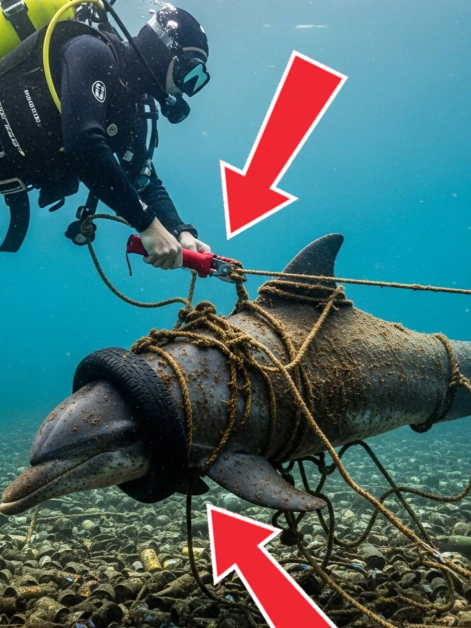 Diver Rescued a Dolphin’s Life 🐬 Please Stop Throwing Trash into the Ocean 💔 A dolphin was trapped deep underwater… A thick tire around its neck. Ropes cutting into its skin. Its body was covered in slime, plastic, and trash. It could barely move. It was slowly dying. Until one diver saw it. He swam closer, gently touched the dolphin’s nose… Then did something incredible. He freed it. He cleaned it. He saved its life. 💔 This is not just a rescue story. It’s a message. Every piece of trash thrown into the ocean can destroy a life. Plastic, nets, ropes, tires… They don’t just pollute — they trap, hurt, and kill. 🐬 This dolphin was lucky. Thousands of other marine animals are not. 💬 What do YOU think? Would you have helped this dolphin if you saw it struggling? Have you ever seen plastic in the ocean? What can we do to stop ocean pollution? 👇 Let us know in the comments. And please, share this story if it touched your heart. 🔔 Don’t forget to like, subscribe, and turn on notifications for more real animal rescue stories from Animal Stories Club. dolphin rescue, diver saves dolphin, ocean pollution, sea animal rescue, plastic kills marine life, underwater rescue, emotional animal story, save the ocean, marine wildlife, dolphin trapped in trash, sea life rescue, touching animal story, dolphin IMPORTANT WARNING: All content on this channel is created using artificial intelligence technology. FICTIONAL or true stories have been videotaped using artificial intelligence. Enjoy watching, hoping your love for animals will always live on. #DolphinRescue #SaveTheOcean #AnimalStories #OceanPollution #MarineLife 