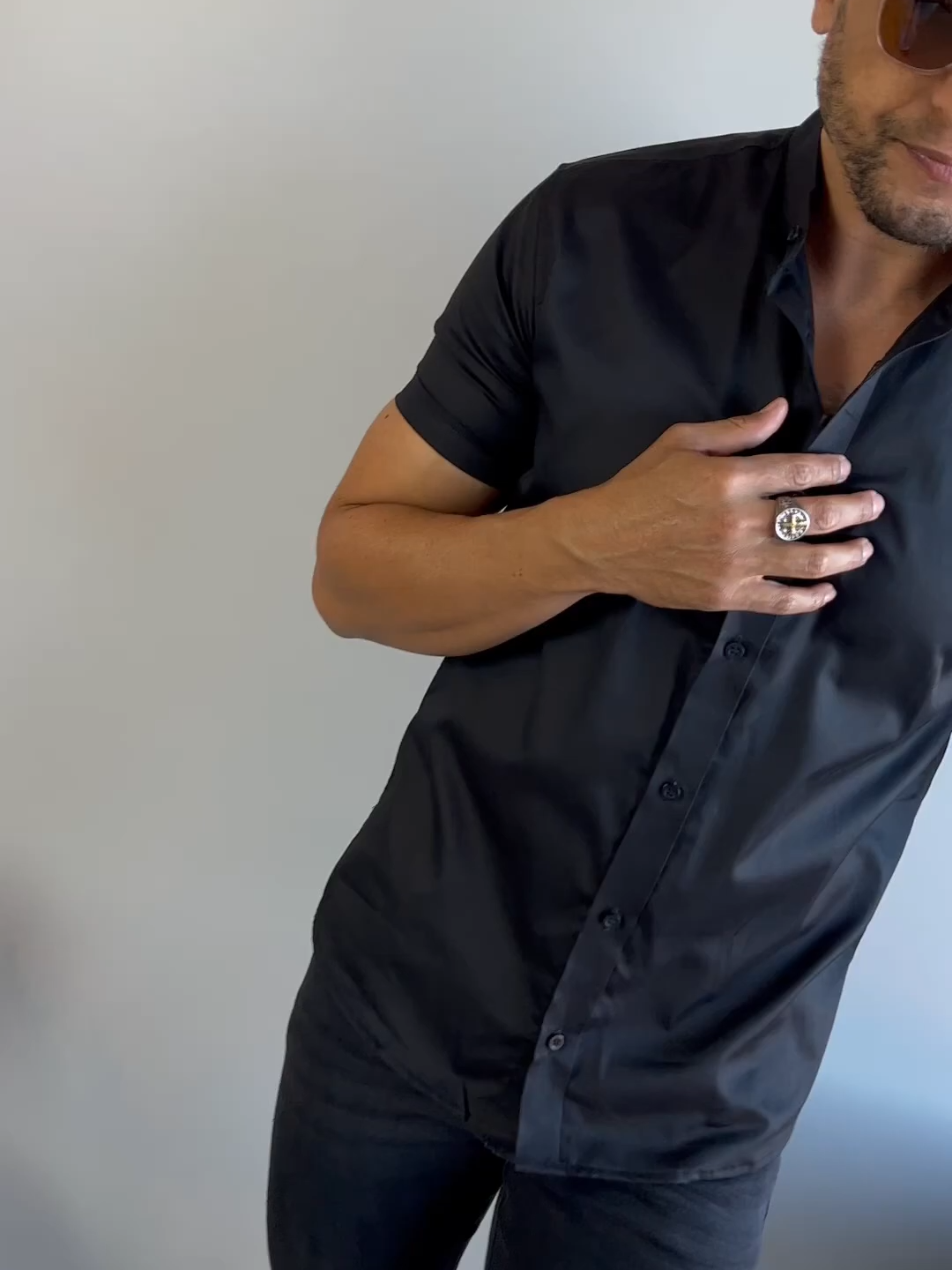 Camisa Social Masculina Slim Manga Curta Gola Padre #tiktokbrasiloficial🇧🇷 #lookdodia #tiktok #estilo #moda #viral