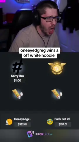 oneeyedgreg wins a off white hoodie  #kickstreaming 