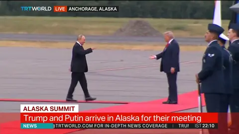 #BREAKING: In Alaska, US President Trump and Russian President Putin shake hands warmly on tarmac before their summit on Russia-Ukraine war