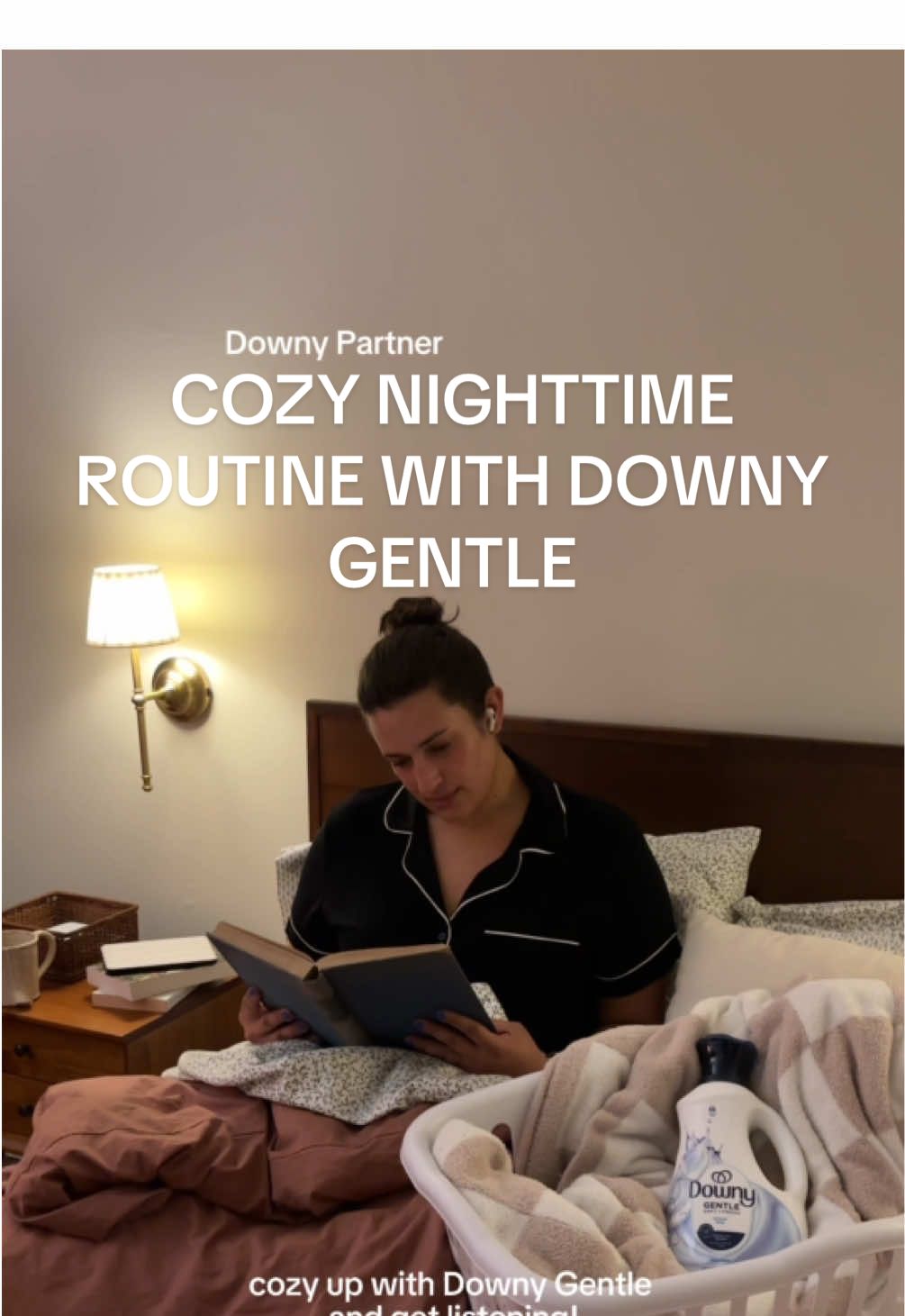 My dream date 😌✨📖💤 #DownyPartner Downy Gentle will always be my go-to for soft & luxurious sheets 🤍 And be sure to check out @downy’s Almost Scandalously Soft Stories narrated by Henry Golding on Spotify or through the link in my bio! #nighttimeroutine #cozyathome #audiobookrecs #DownyGentle 