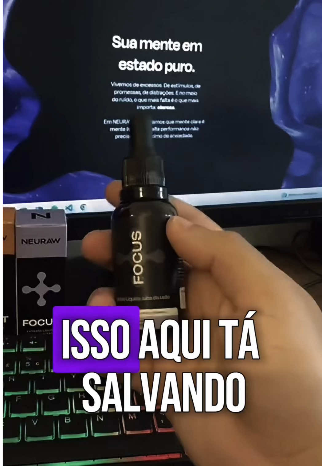 Entre no fluxo e produza mais. NEURAW Focus mantém sua mente afiada para cada tarefa. Trabalhe com foco do início ao fim do dia.  #trendingnow #neuraw #produtonatural #wellness #foryou
