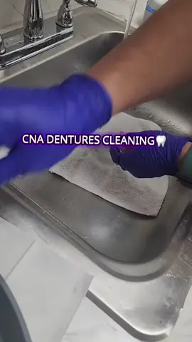 Practicing for your CNA Skill exam? Sometimes you will have patients who wear dentures so you will need to learn how to clean them! #StudentSuccess #FunLearning #DMSCareTraining #Hands-on