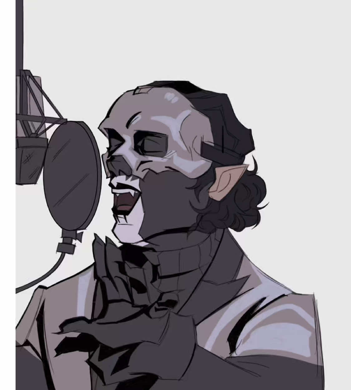 Perpetua and Copia are tasked with making an album together… Perpetua actually tries to come up with stuff, but Copia can’t stop showing off every five minutes. How did he get a spotlight in a recording booth? Don’t worry about it. He’ll lose his voice after a while and Perpy will finally get some peace and quiet 💔 I’m a little late to using the wobbly wiggly audio but when I had the idea to merge it with kaisarion it wouldn’t leave my head. Thanks again for the support, 1.5k followers????? You guys are amazing 🥹🖤 #papaemeritusiv #papavperpetua #copia #thebandghost #thebandghostfanart 