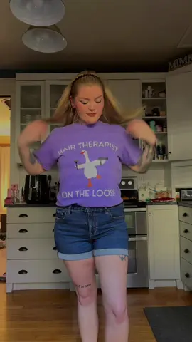 How cute is this shirt 🪿 (ignore the hair color I already got on it lol)  #hairstylist #tiktokshop #hairtherapy #foryoupage #hairdresser 