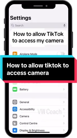 Quick TikTok tutorial on how to allow TikTok to access your camera learn TikTok camera settings #tiktoktips #tiktokcamera #accesscamera 