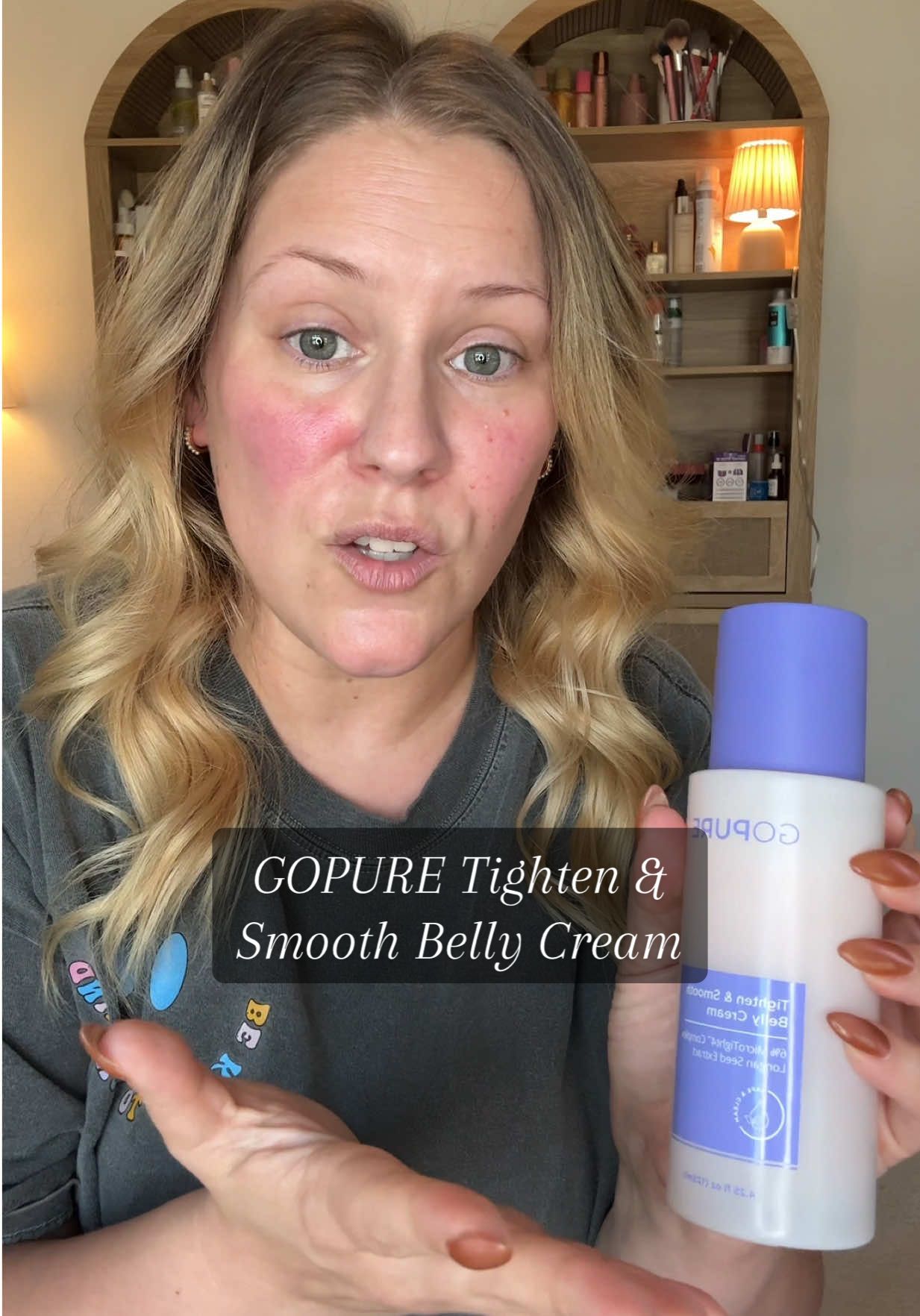 Attempting to minimize the crepe-y skin & stretchmarks with @Gopure’s Tighten & Smooth Belly Cream #gopure #bellycream #stretchmarks #looseskin #tiktokshopexclusive 