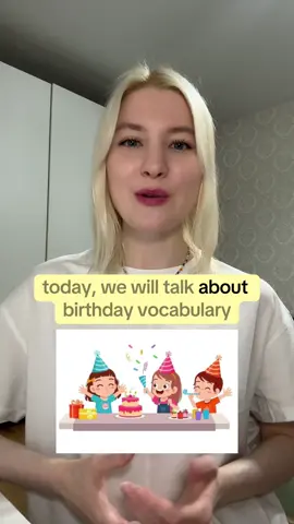 Let’s talk about birthday vocabulary!🎂🎈 Follow for more English🇬🇧🇺🇸 #english #slowenglish #slowenglishpodcast #englishlistening #englishpractice 