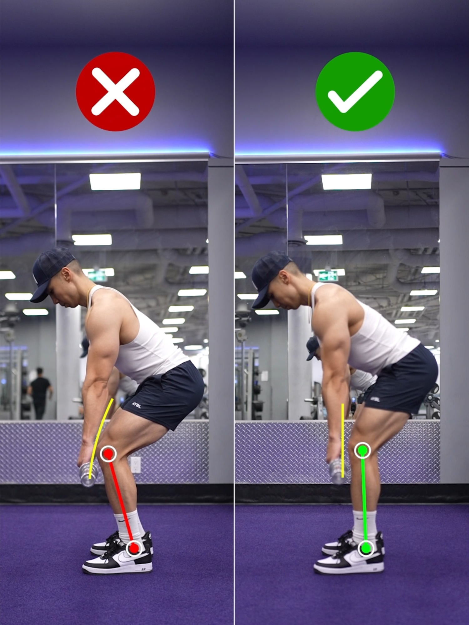 The Most Confusing Deadlift Mistake You Need to Fix One of the most common—and hardest to understand—deadlift mistakes is letting your knees drift forward too early, before the bar passes them. This forces the bar into a curved path over your knees, making the lift inefficient and robbing you of strength.  Instead, keep your shins vertical until the bar clears your knees, then let your knees move forward slightly. This keeps the bar on a straight, vertical path—the most efficient route for maximum power. As you pull, straighten your shins in sync with the bar so it stays perfectly vertical all the way up. Size & Shred Training program 👉🏻 deltabolic.com (link in bio) #deadlift #deadliftmistake
