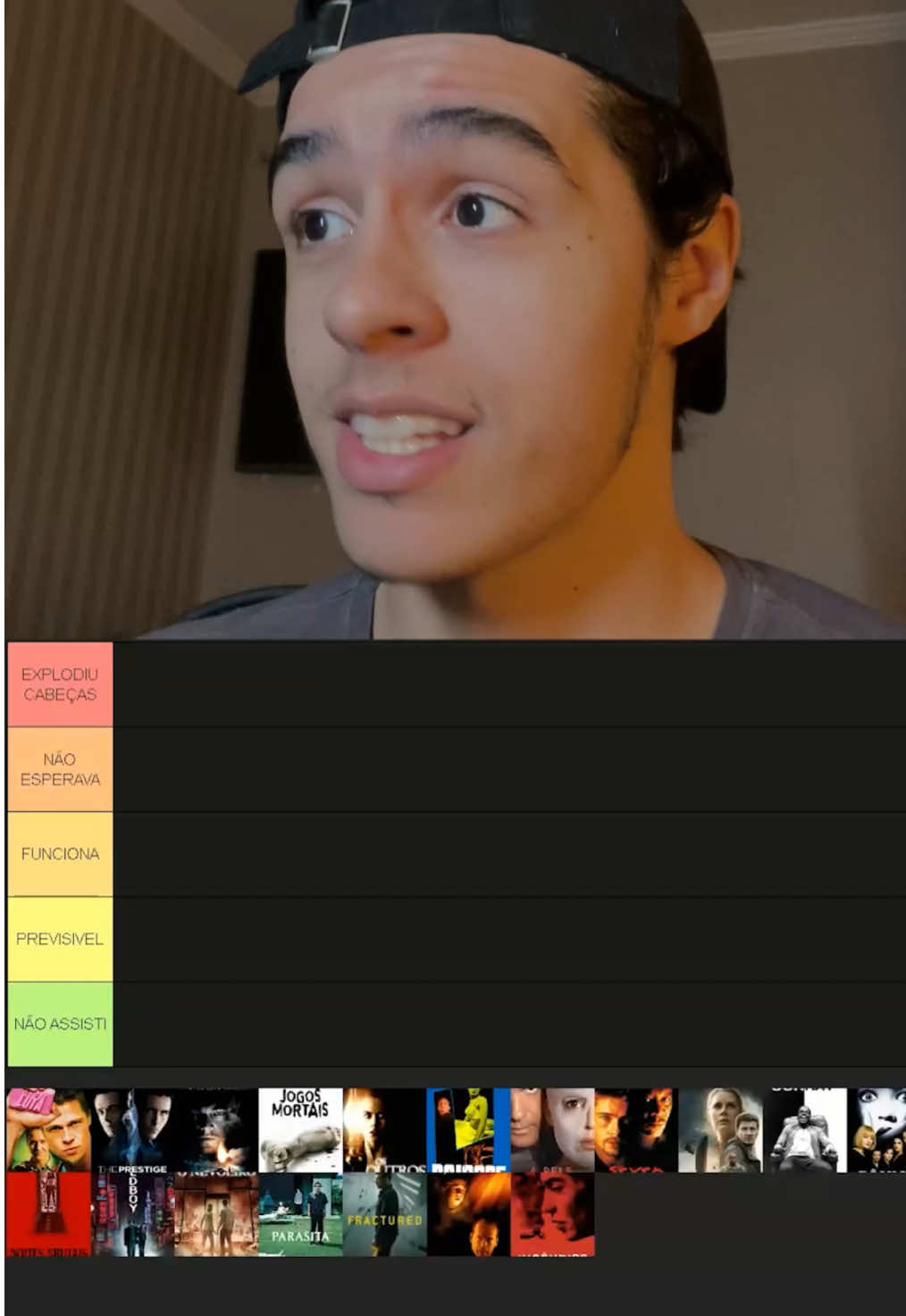 Filmes ranqueados com base em seus plot twists. Comenta outra tierlist q vc gostaria de ver.  #filmes #plottwist #fyp 