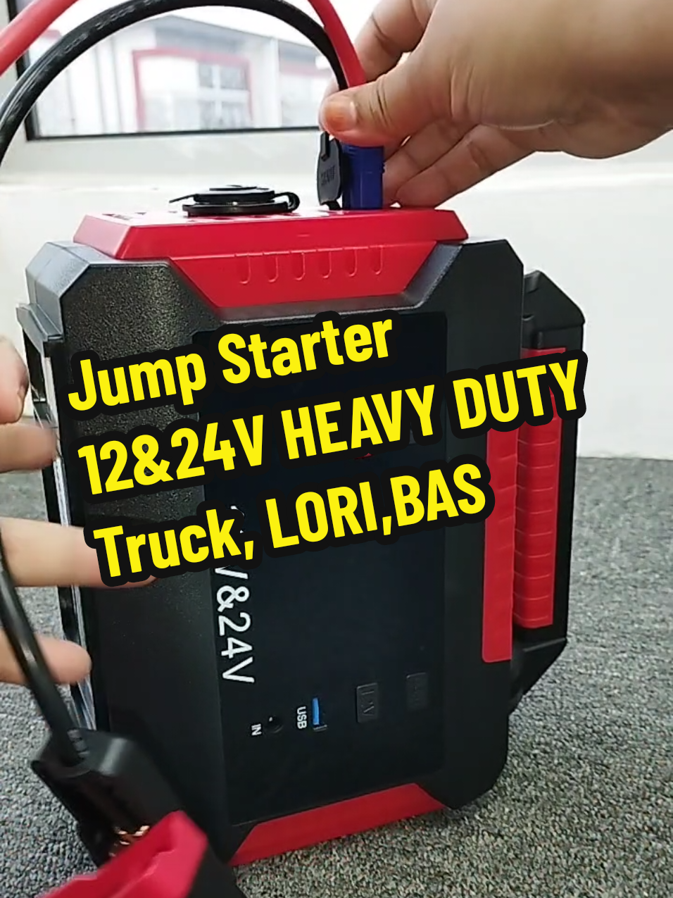 jump starter untuk truck Lori, bas, 12v & 24v ..#lorry #truck #livehighlights  #abanglori #jumpstarter 