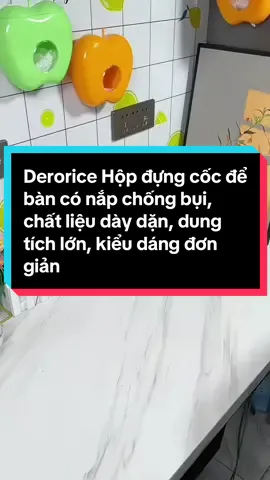 Derorice Hộp đựng cốc để bàn có nắp chống bụi, chất liệu dày dặn, dung tích lớn, kiểu dáng đơn giản #xuhuong #xuhuongtiktok #giadung #giadungtienich #giadungthongminh 