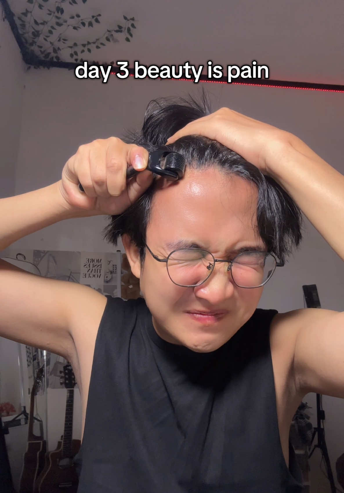 🥹semangatin gua pliss #dermaroller #jenong #babyhair #haircareroutine 