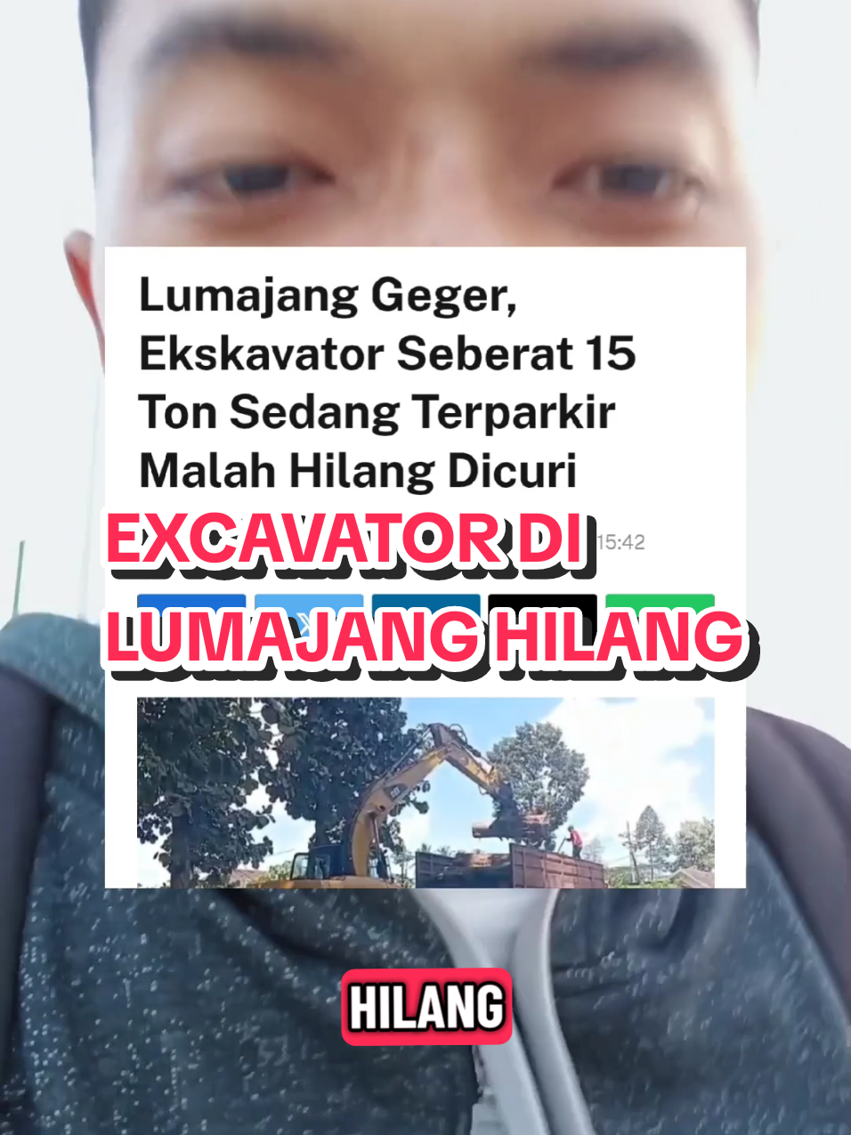 Excavator seberat 15 Ton di Lumajang hilang, Excavator segede ini aja bisa hilang?
