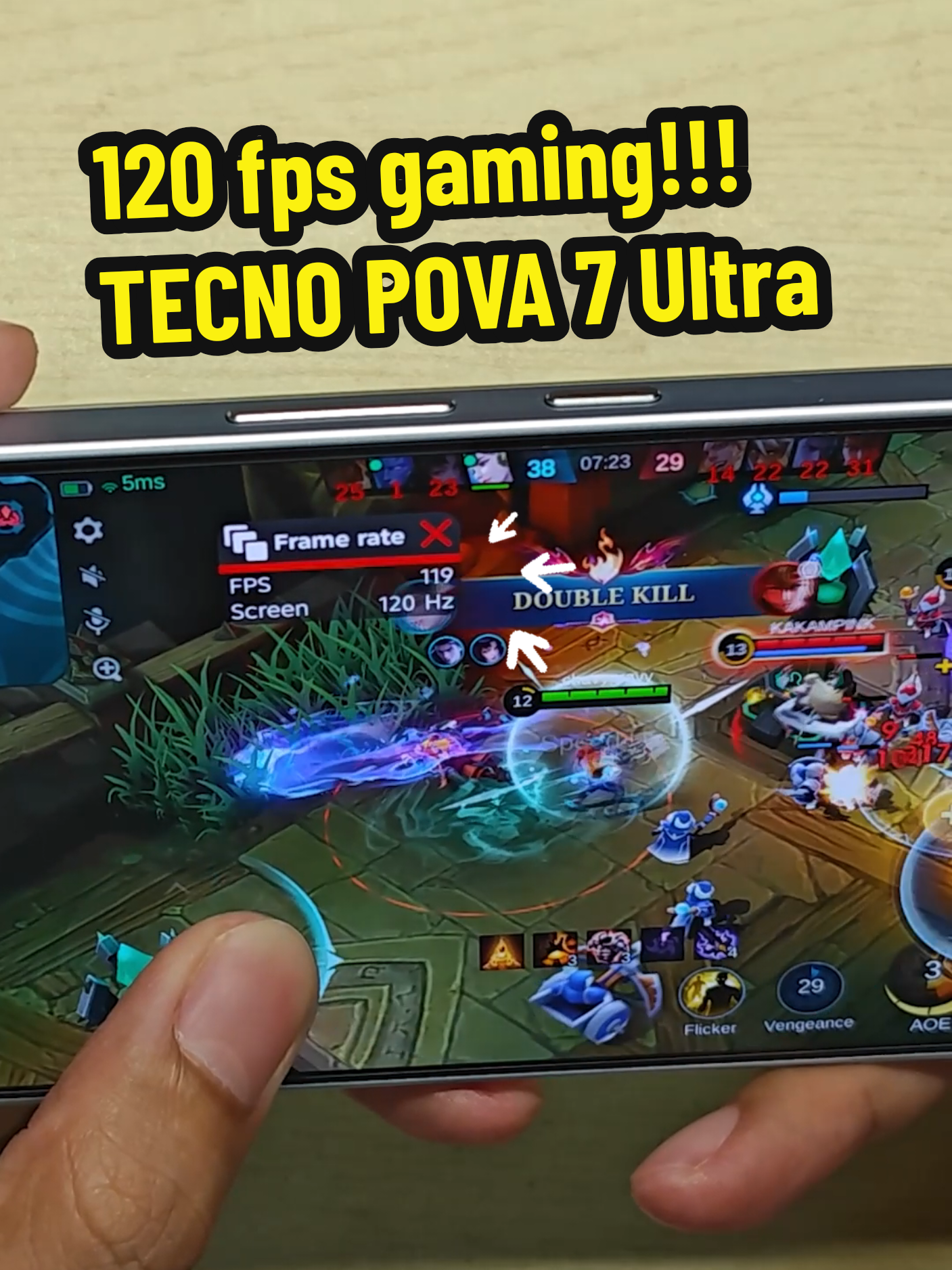 TECNO POVA 7 Ultra 120 fps gaming test on Mobile Legends 🔥🔥🔥 #fyp #foryou #techtok #gaming #tecnopova7ultra