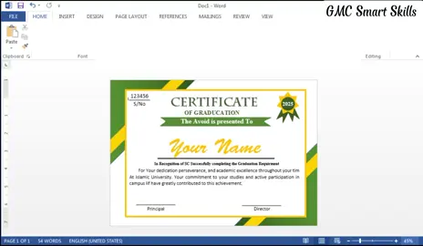 Graduation certificate design in MS Word | Certificate Design Tutorial 2025#vairal_video #vairalvideo #newdesign #mswordtutorial 