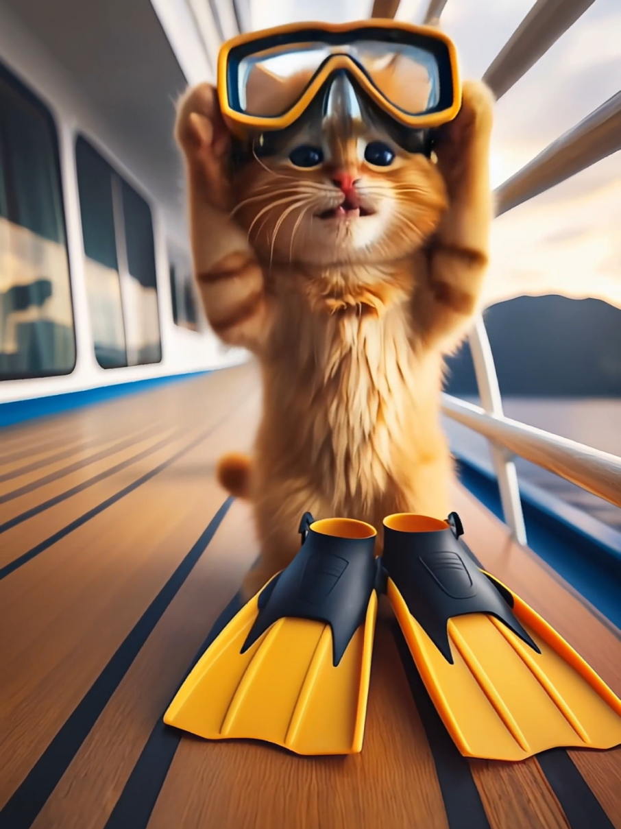 Kitten Jumped into the Sea to Save a Baby #catstory #animation 
