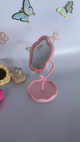 Creative Flower-Shaped Makeup Mirror Multi functional 360• rotating desktop HD Vanity Mirrors  Aesthetic laird must have💅🏻🎀🌷 #vanitymirror #aesthetic #makeupmirror #hd #coquetteaesthetic 