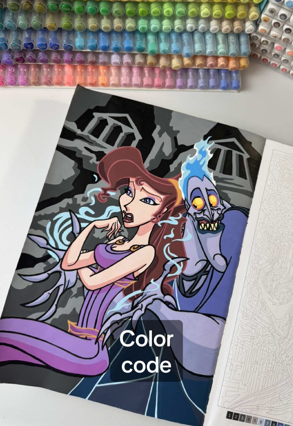 Color code at the end ✨ Meg&Hades 💜💙 Page 1 ##coloring##disney##asmr##acrylicmarker##hercules