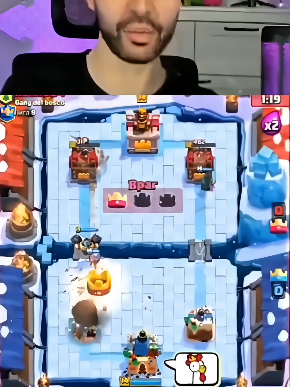 Clash Royale — это динамичная стратегическая игра в реальном времени от Supercell, сочетающая элементы коллекционной карточной игры, Tower Defense и MOBA. Игроки сражаются на арене один на один или в командах 2×2, используя колоду из 8 карт, чтобы уничтожить королевские башни противника и защитить свои.   🔥 Основные особенности:   - Карты и юниты: В игре сотни карт с уникальными войсками, заклинаниями и постройками (например, гигант, огненный шар, кс-боу).   - Режимы: Дуэли, клановые войны, турниры, вызовы и специальные события.   - Прогресс: Улучшение карт, повышение уровня короля и открытие сундуков с наградами.   - Кланы: Объединяйтесь с игроками, обменивайтесь картами и участвуйте в войнах кланов.   - Киберспорт: Официальные турниры с крупными призами (например, CRL).   🎮 Геймплей:  Каждый матч длится 3 минуты (возможна овертайм-сессия). Нужно грамотно тратить эликсир (ресурс, который восстанавливается со временем), контролировать поле боя и адаптироваться к тактике соперника.   📌 Платформы:   Доступно на iOS и Android, есть кросс-платформенная игра.   Clash Royale — это сочетание стратегии, скорости и веселья, где важны и реакция, и продуманные решения! 👑⚡   #клещрояль #narek #нарек #narek_cr #fyp #clashroyale 