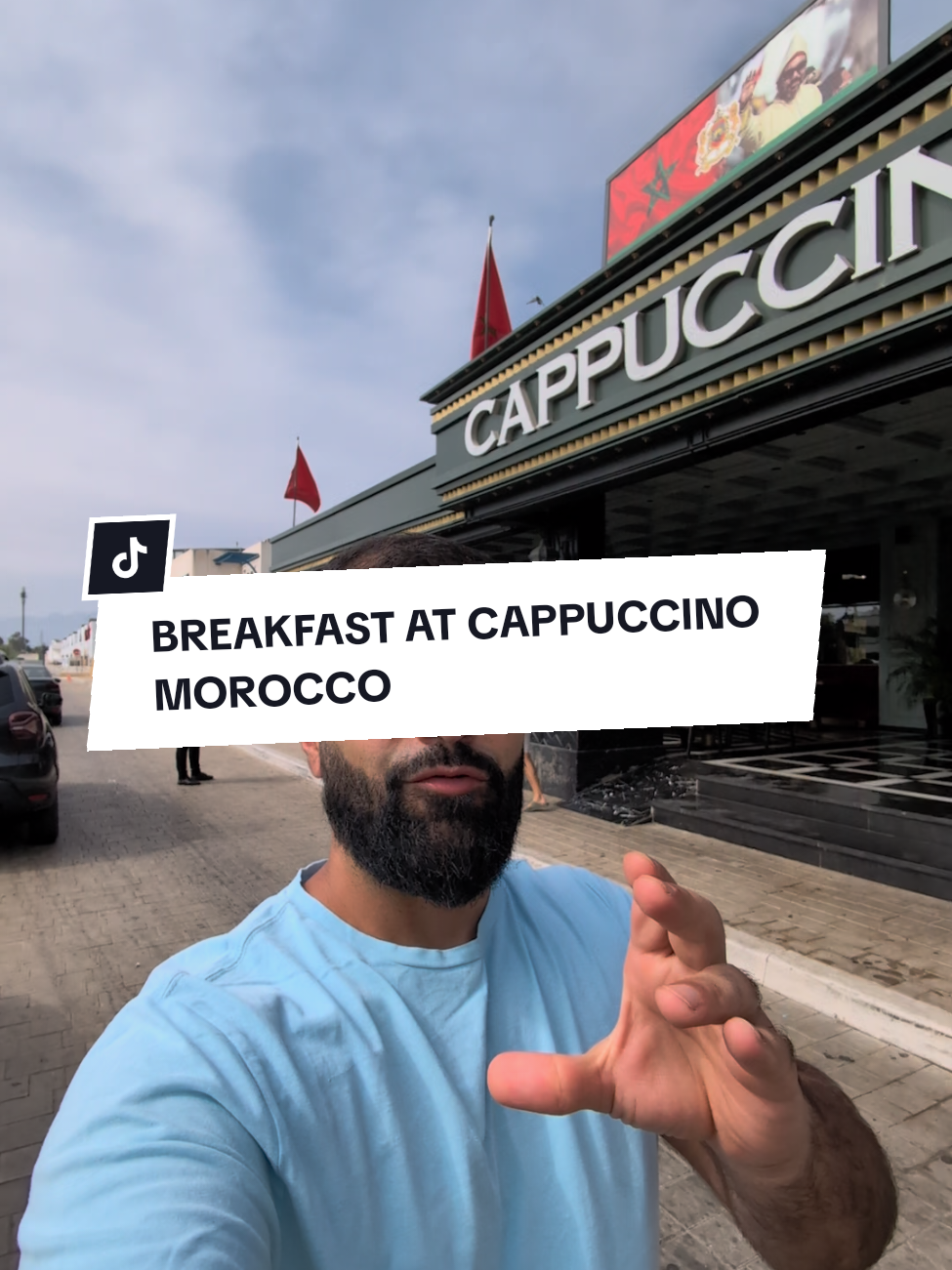 cappuccino in tetouan in Morocco great breakfast horrible coffee.  #morocco #morocco🇲🇦 #travel #Vlog 