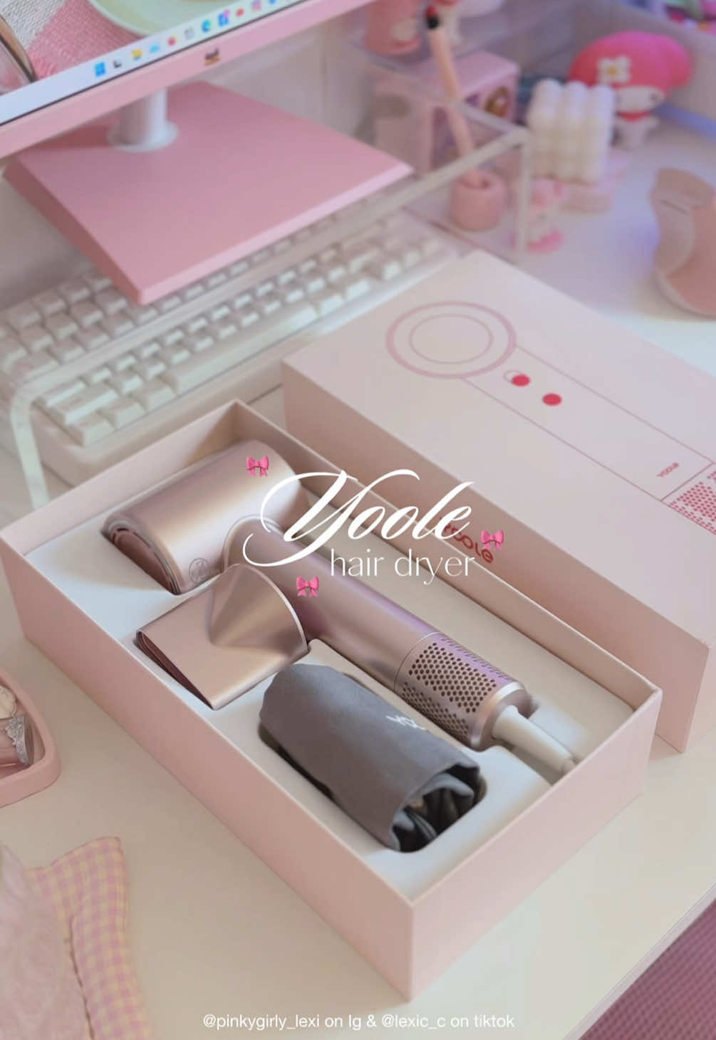 my new yoole hair dryer 🎀✨ #yoolehairdryer #hairdryer #pinktok #yoole 