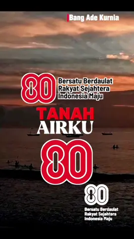 Tanah Airku Tanah airku tidak kulupakan 'Kan terkenang selama hidupku Biarpun saya pergi jauh Tidak 'kan hilang dari kalbu Tanahku yang kucintai Engkau kuhargai Walaupun banyak negeri kujalani Yang mahsyur permai dikata orang Tetapi kampung dan rumahku Di sanalah ku merasa senang Tanahku tak kulupakan Engkau kubanggakan #indonesia #agustus #agustusan #sundaempire #17agustus 