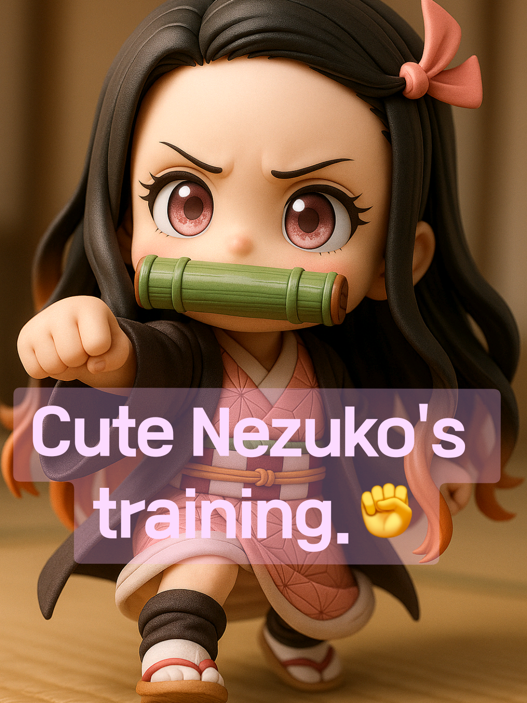 Cute Nezuko's training.✊️ #cute #nezuko #demonslayeredit #anime #fyp 