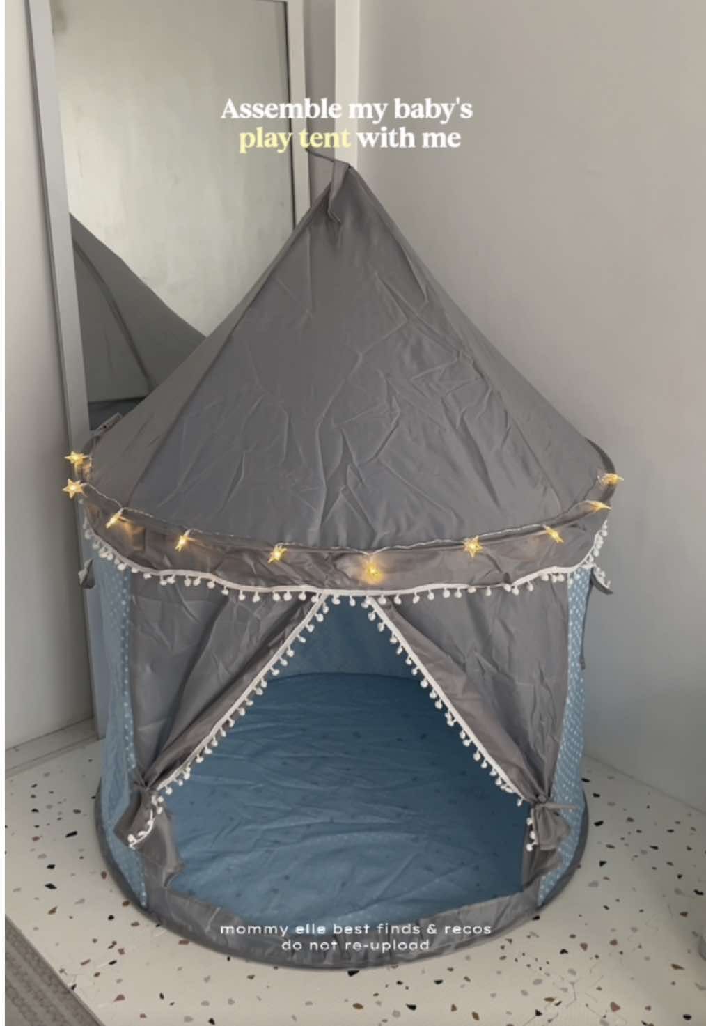 Assemble my baby's tent with me! #kidstent #playhouse #tent #toddlersoftiktok #playarea 