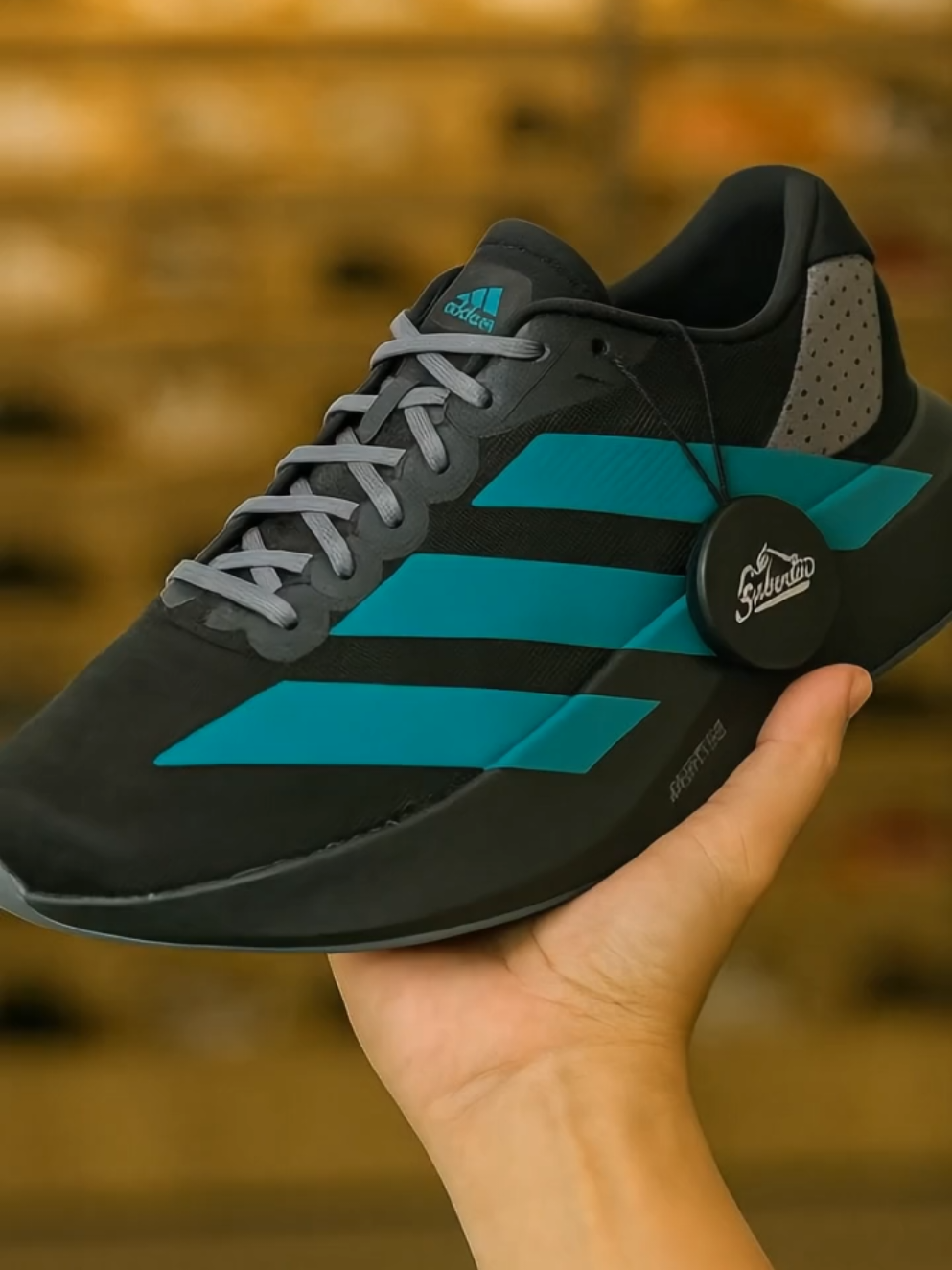 sepatu pria Adidas Adizero Evo SL Black Pure teal original #adidas #adidasoriginal #sepatuadidas #sepatuoriginal #adidasadizero 