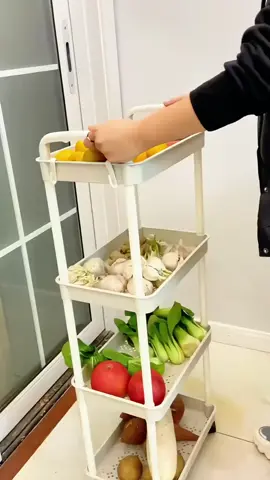 Trolley Cart Organizer 3/4/5 Tier Moving Rack Kitchen Storage Shelf Bathroom Bath Storage Rack #TikTokShop #goodthing #foryou #fyp 
