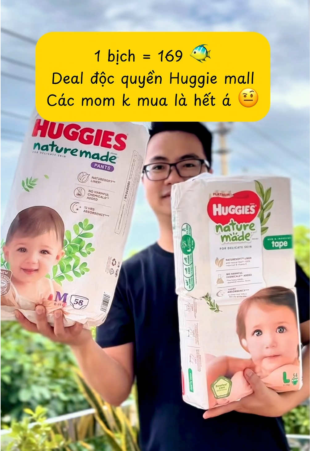 Combo 2 bịch tã dán & tã quần Huggies Naturemade Platinum tiết kiệm hơn 100k Freeship #xuhuong #taquanchobe #tadan #huggiesskinperfect #bimchobe 
