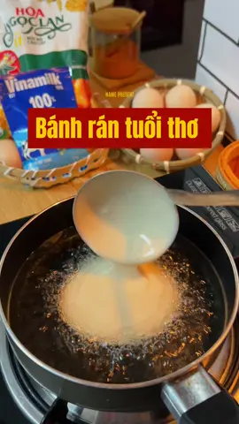 Tiếp tục chuyên mục bánh rán tuổi thơ em có ghi công thức xong videooo nhoa 💁🏻‍♀️#vaobepcungthuylee #xuhuong #tuoitho #NVNM #NVNM_K6_Nhom_7