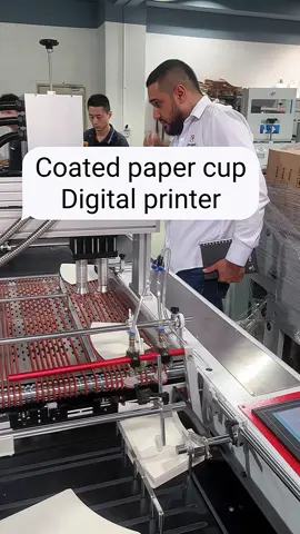 Coated paper cup fan digital printer，with great effect and quality.Mexico client feel like to give our machine a kiss 💋😂#papercup#coated #PE#digitalprinter #onepass 