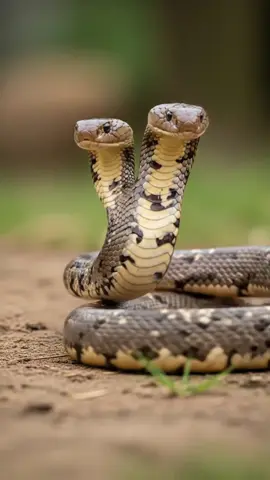 Rare two-headed king cobra #animals #snake #fypシ #fyp 