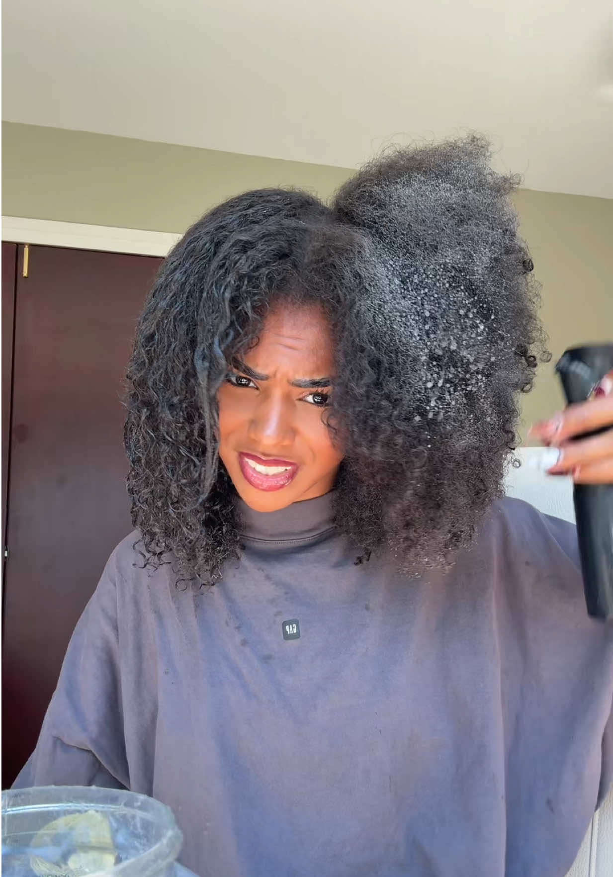 I have braids now so I’ll stop complaining about my hair lollll 😭😭#curlyhair #curlyafro #afro #curls
