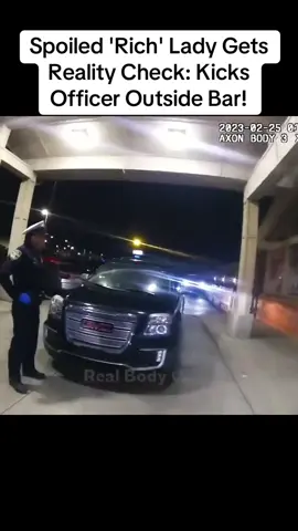 Spoiled 'Rich' Lady Gets Reality Check: Kicks Officer Outside Bar! #cops #police #foryou 