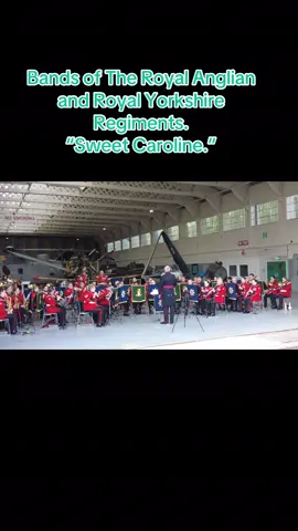 Bands of The Royal Anglian and Royal Yorkshire Regiments playing the song Sweet Caroline during their concert at IWM Duxford. #fyp #militaryband #sweetcaroline #duxford #army 