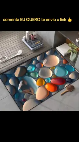 tapete pedra 5D antiderrapante#acheinashopee #casa #banheiros 