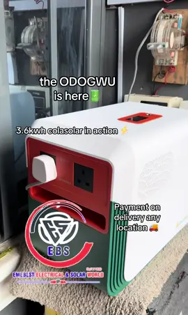 You know I'll always bring you sweet sweet deals.⚡️ This is the Cola solar generator with a 3.6kwh battery and a 1.2kva inverter rating.🔋 Power your essentials day and night With 3.6kWh capacity and 1.2kVA output, this solar generator is your reliable backup for lights, TV, Fan, ps5, 1hp inverter ac, router, fridge, laptop, phones,etc.  no fuel, no noise just clean energy!✅ Full package is #1,300,000 💵  comes with 5years  warranty💯 We can deliver anywhere in Nigeria 🚚 Payment on delivery any state☑️ F538 industrial section alaba international market ojo Lagos 📍 Contact for more info ☎️ 07069981764. #everyone #solar #fyp #emebestsolar 