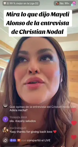 Mira lo qie dijo Mayeli Alonso de Christian  Nodal. #mayelialonso #mayelialonsofans