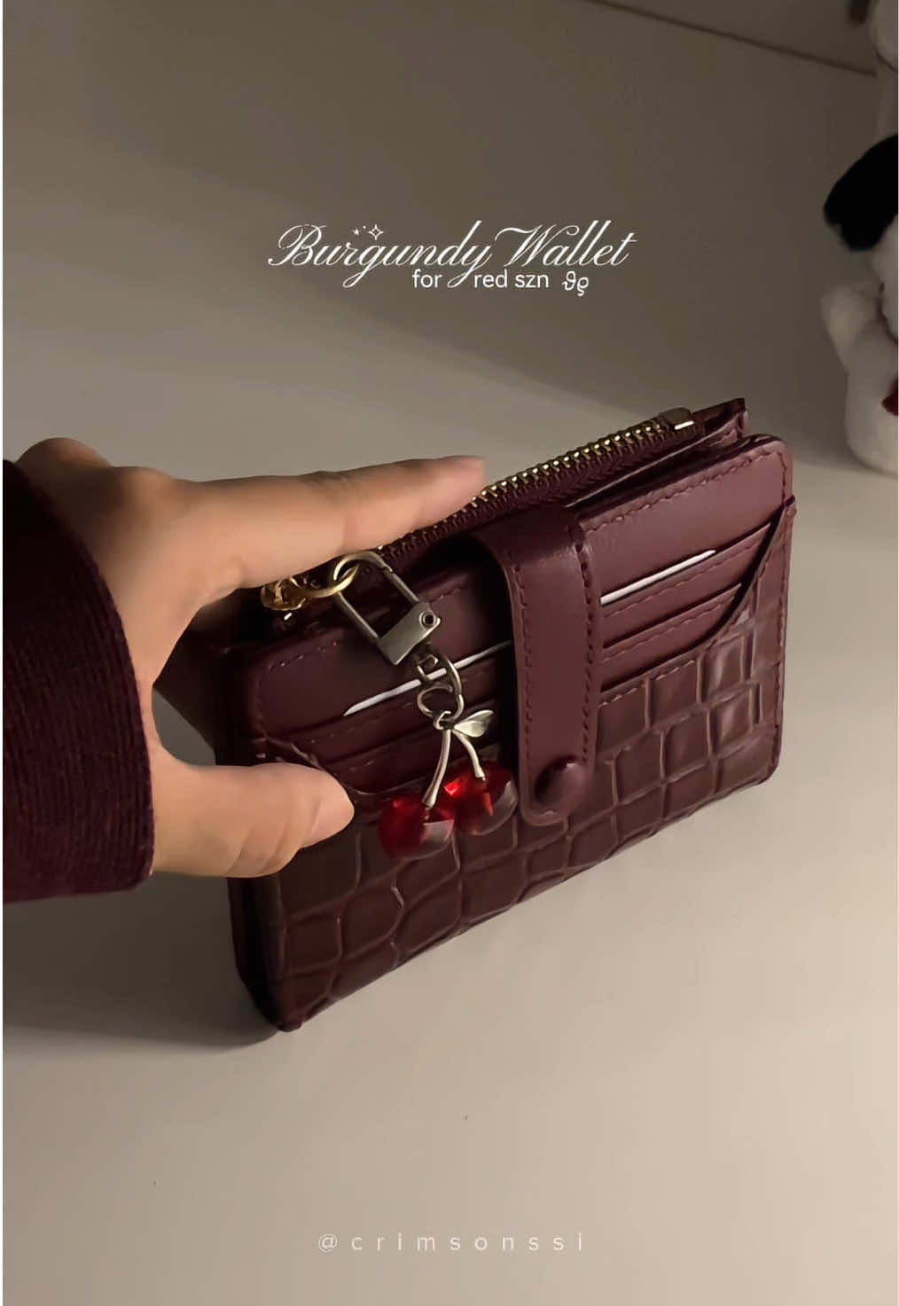 it’s almost red szn 🧣🦌 this shade of red is everything 🥀 #wallet #walletforwomen #redwallet #compactwallet #fyp 