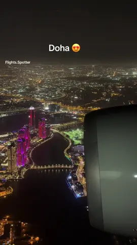 Stunning nighttime view of Doha Qatar🇶🇦  #doha #qatar #nightview #travel #dohaqatar 