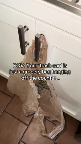 POV: grocery bags aren’t cutting it anymore 🗑️✨ this little cabinet trash can is actually genius  #tiktokmademebuyit #kitchenfinds #homeessentials #tiktokshop #trashcans 