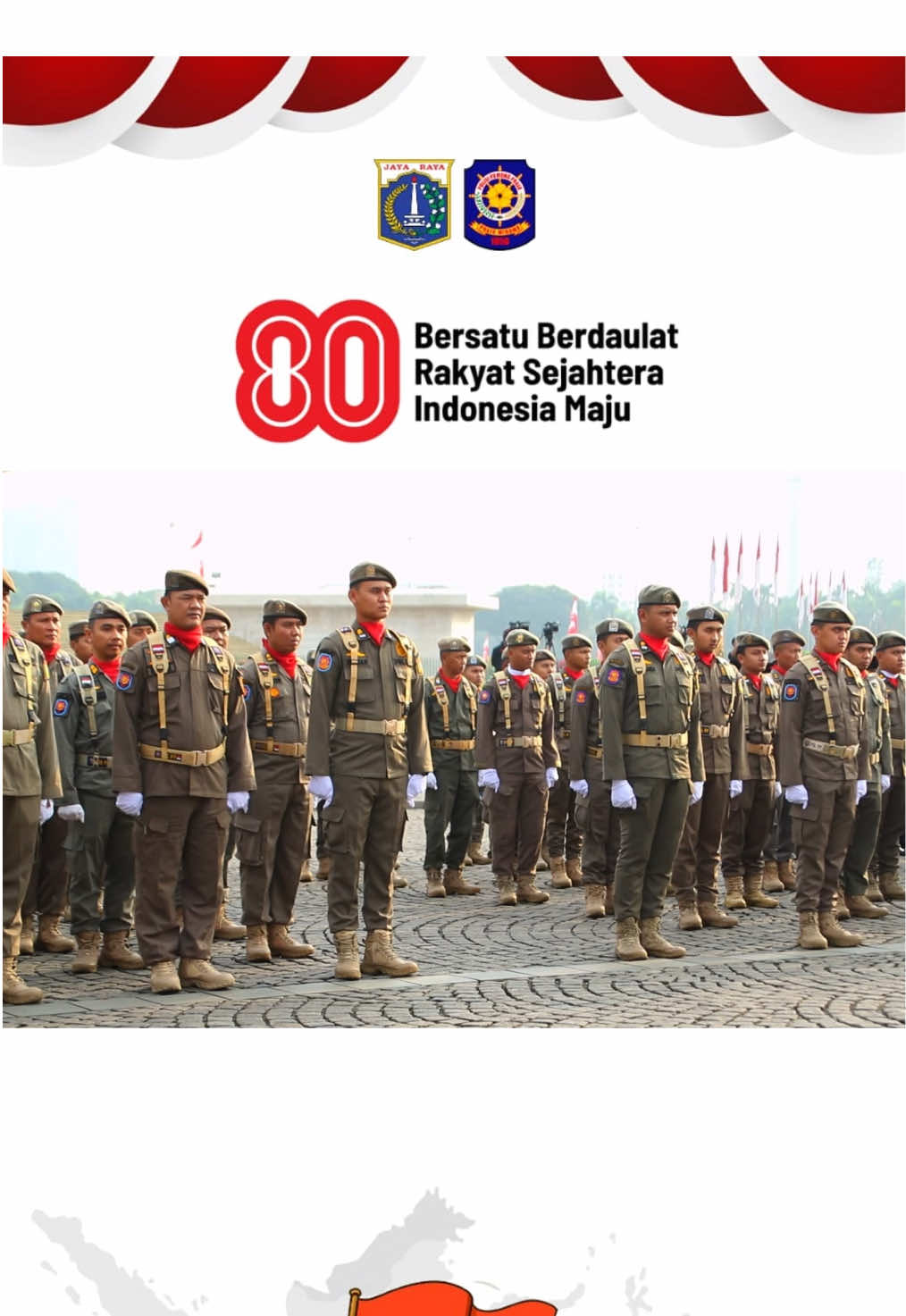 Hari Kemerdekaan bukan hanya tentang upacara, tapi juga tentang semangat, tanggung jawab, dan menjaga ketertiban bersama. ⠀ Satpol PP DKI Jakarta hadir mendampingi masyarakat dalam perayaan 17 Agustus, mulai dari pengamanan upacara, penertiban kawasan, hingga memastikan kelancaran kegiatan di ruang publik. ⠀ Karena merdeka bukan hanya bebas, tetapi juga bertanggung jawab dalam menjaga kebersihan, menaati aturan, dan menghormati sesama. ⠀ Mari kita rayakan HUT ke-80 Republik Indonesia dengan tertib, aman, dan penuh semangat persatuan. ⠀ 👉 Yuk, Sobat Praja! Bagikan semangat kemerdekaanmu di kolom komentar! #dkijakarta #satpolppdkijakarta #jagajakarta #HUT80RI #PestaRakyat    